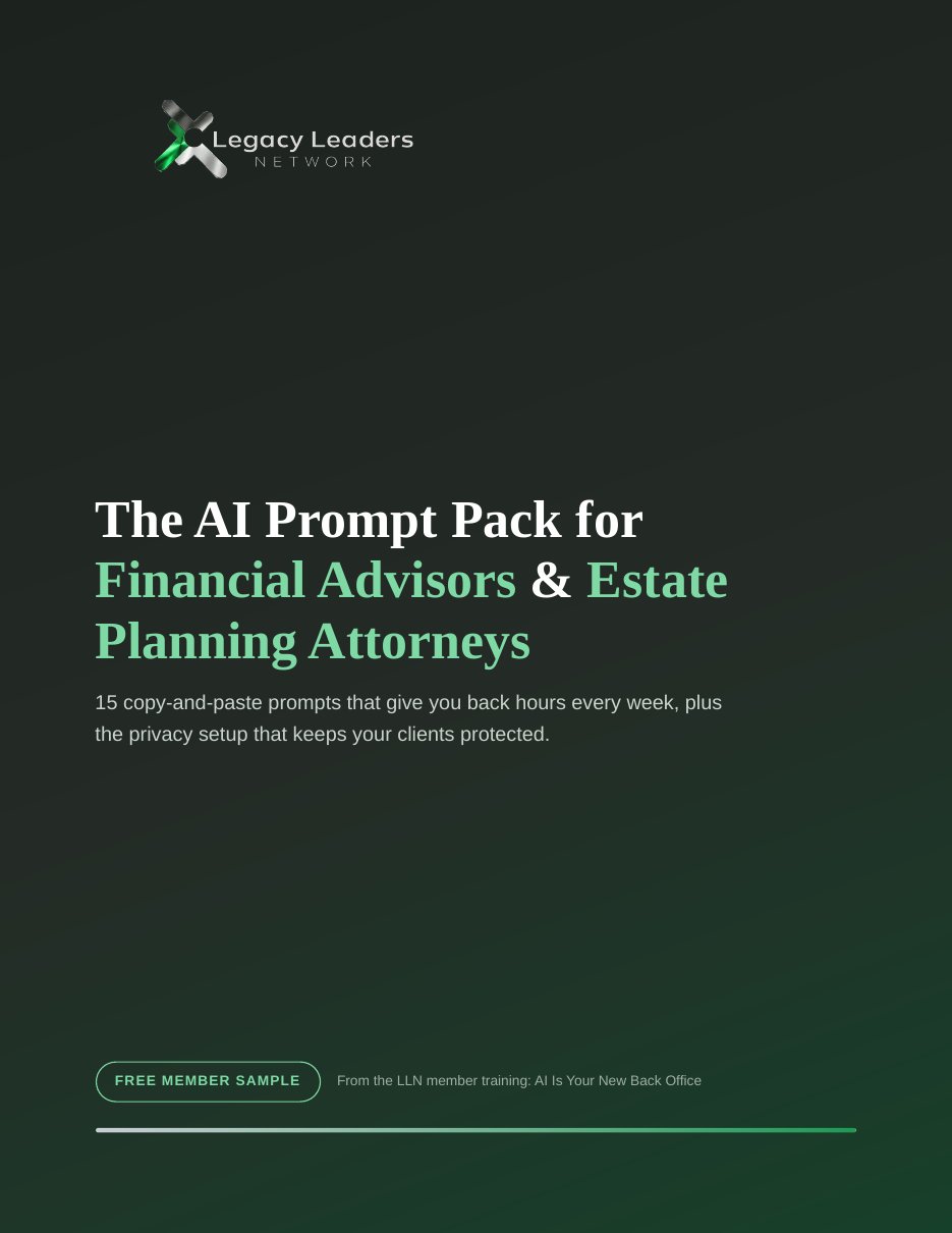 The AI Prompt Pack for Financial Advisors and Estate Planning Attorneys